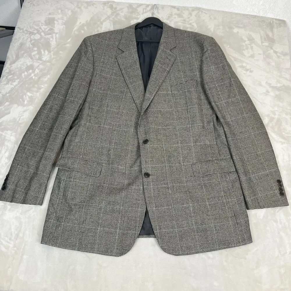 Brooks Brothers 1818 Madison Blazer Mens 50XL Glen Plaid Wool Loro‎ Piana Preppy